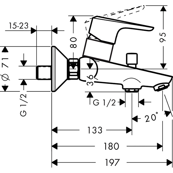 Смеситель для ванны Hansgrohe Ecos 14084000