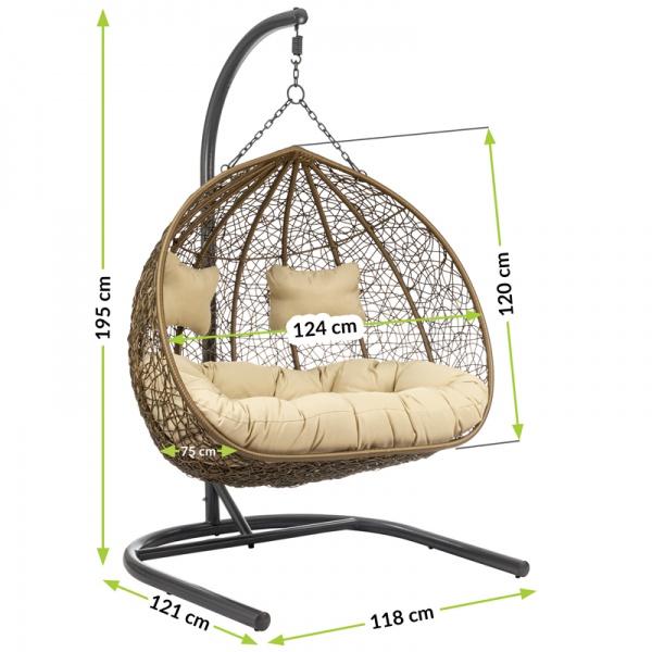 Кресло-кокон Como с подушкой 133х75х125 см бежевый