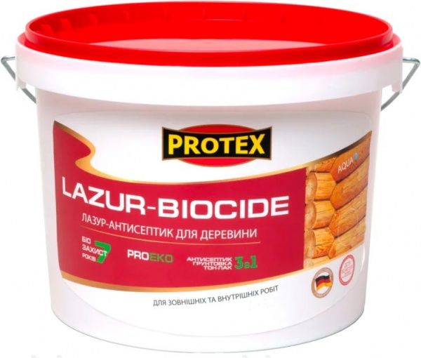 Лазур-антисептик Protex 3 в 1 білий шовковистий мат 10 л