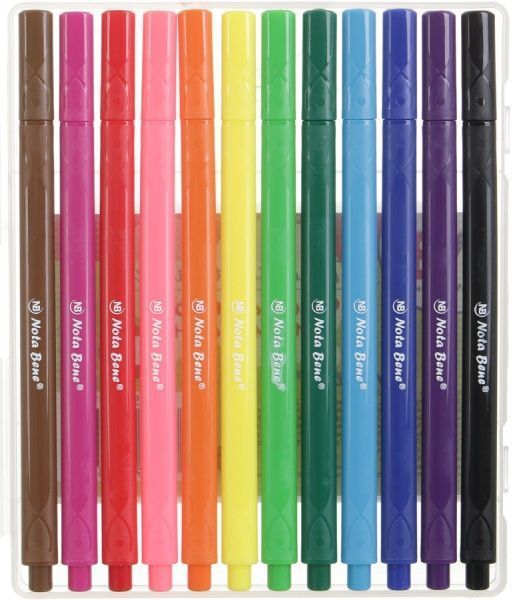 Фломастеры трехгранные 12 штук Nota Bene