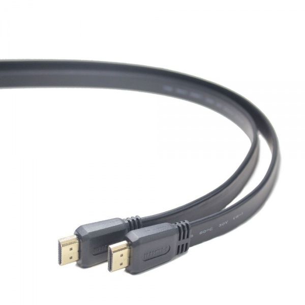 Кабель Cablexpert HDMI 3 м чорний (CC-HDMI4F-10) HDMI V.2.0, плоский з позолоченими конекторами 