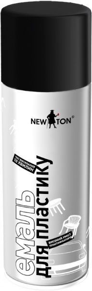 Эмаль аэрозольная New Ton для пластика RAL 9005 черный мат 400 мл