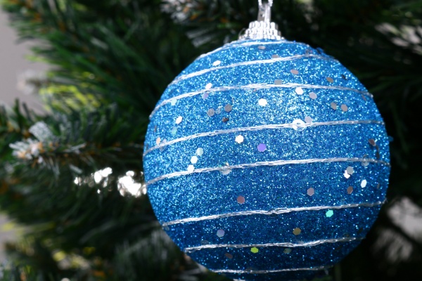 Шар новогодний Shunda пенопластиковый 80 мм синий SDA200680T