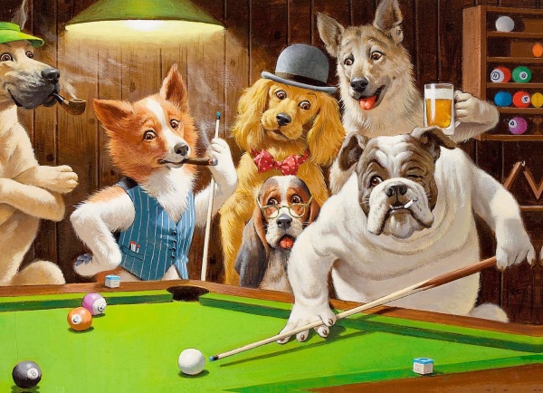 Репродукция Животные в бильярде 50x70 см Арт Фемелі 