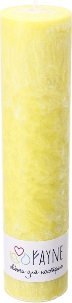 Свеча Цилиндр пальмовая желтая 6х26 см ТМ FAYNE