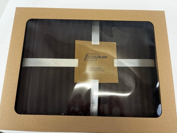 Комплект постільної білизни Stripe 2.0 шоколад SoundSleep 