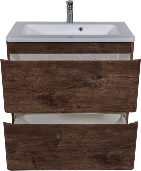 Тумба напольная Aqua Rodos Акцент каштан с умывальником Альфа 80 см
