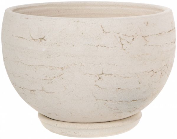 Горщик шамотний Куля №5 139 круглий 18,2л кремовий 