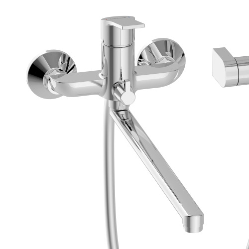 Змішувач для ванни Imprese HORAK L-вилив 400 мм, з душовим гарнітуром, хром