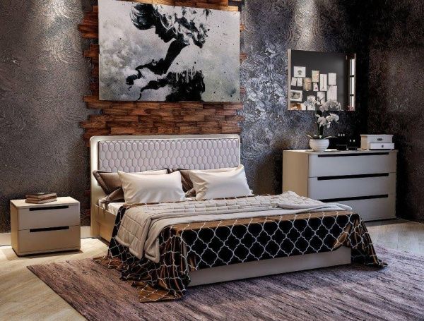 Тумба приліжкова Aqua Rodos CRYSTAL бежевий глянець 