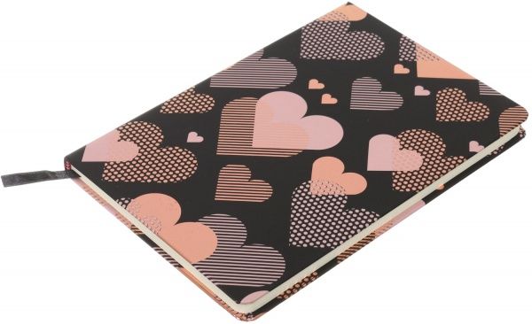 Блокнот Gold line hearts 21x14,5 см