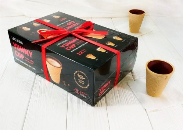 Тарталетка ЛЕКОРНА Вафельний глазурований стакан до кави 90 Yummy cup 30 шт