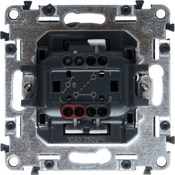 Выключатель проходной одноклавишный Legrand Life без подсветки 10 А 250В белый 752406