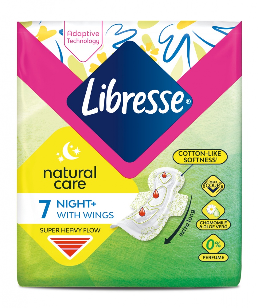 Прокладки гигиенические Libresse Natural Care Maxi Night 7 шт.