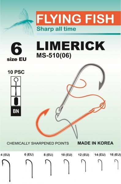 Крючок Flying Fish Limerick №6 10 шт. MS-510(06)