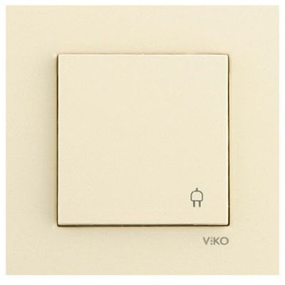 Розетка Viko Karre з заземленням кремова