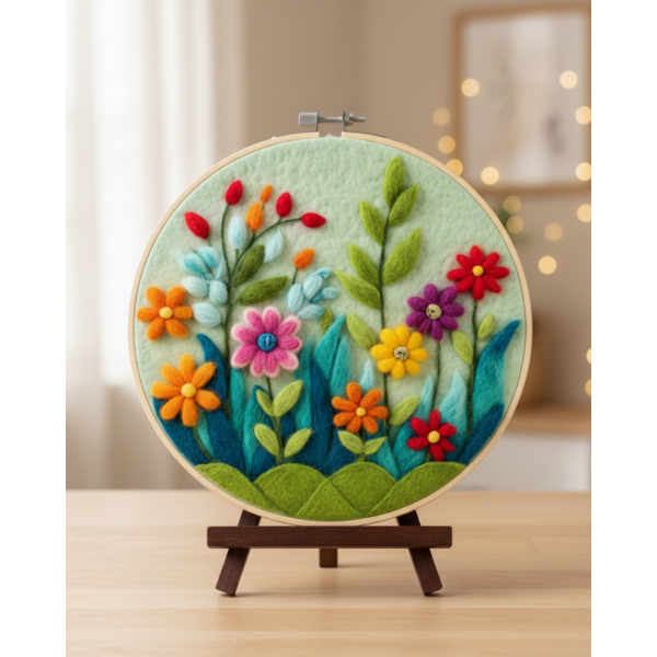 Набор для валяния картины из шерсти Цветочный сад Brushme