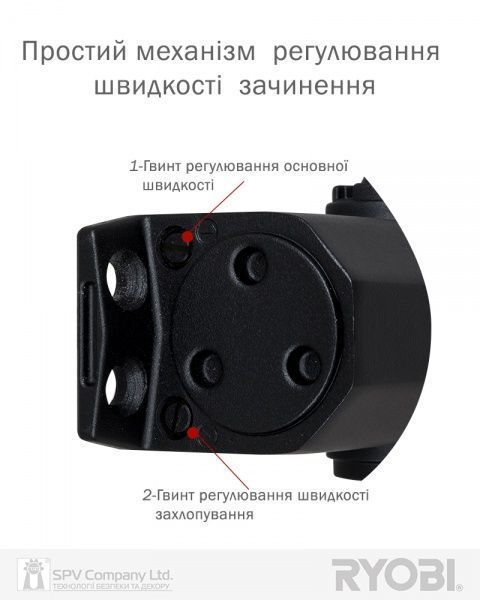 Доводчик дверной RYOBI *9900 9903 черный 65 кг