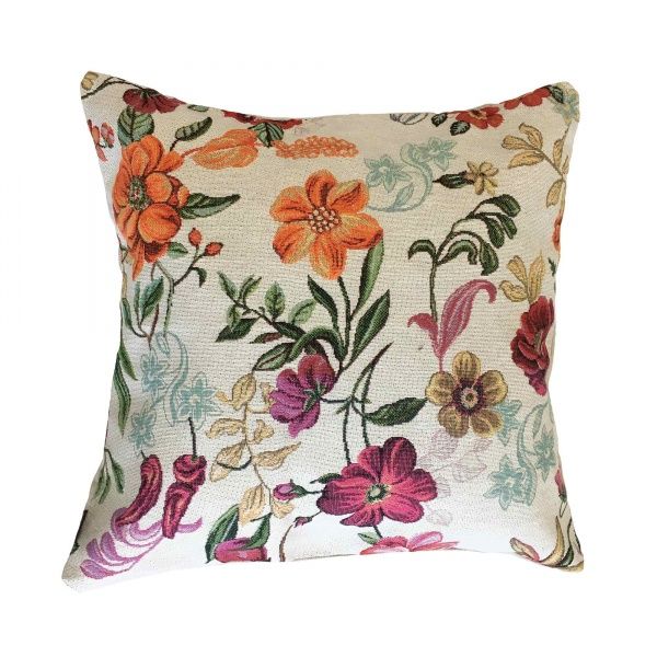 Подушка декоративна гобелен Квіткове поле 45x45 см Прованс 