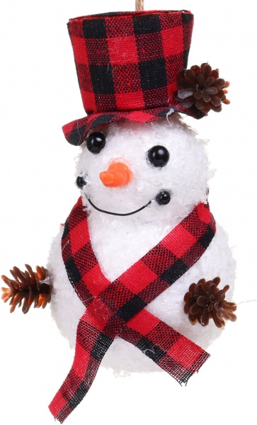 Елочная игрушка Снеговик 14x8 см E2003B 