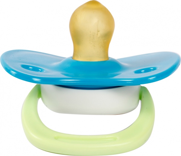 Пустушка кругла Курносики латексна блакитна