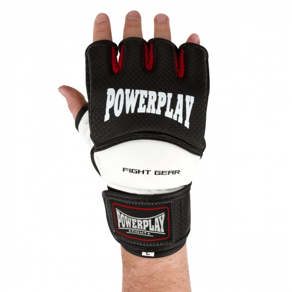 Перчатки для MMA PowerPlay 3075 р. M 5oz бело-черный
