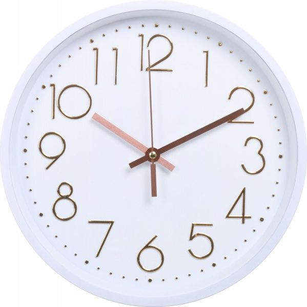 Часы настенные Instant 30 см белые с золотыми цифрами Ningbo Royal Clock