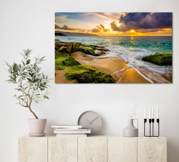 Картина на полотні Берег, море, захід 60x100 см Dekor-Karpaty ЕО257 