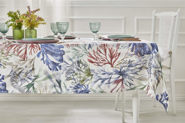 Скатерть Marine 150x350 см белый с рисунком Atenas Home 