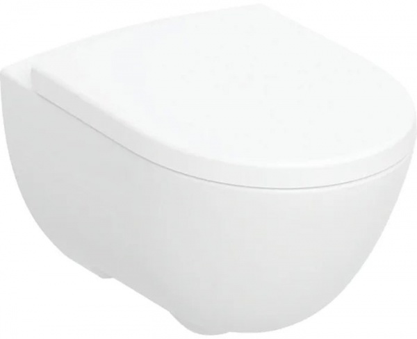 Унітаз підвісний Geberit MODO Round Rimfree 502.939.00.1, закрита форма, з швидкоз'ємним сидінням soft-close