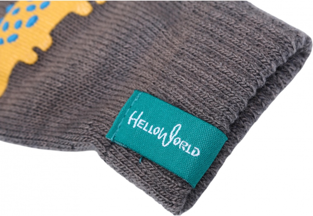 Рукавицы HW для девочек р.10-12 /серый