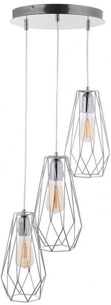 Світильник підвісний TK Lighting LUGO CHROM 3x60 Вт E27 сріблястий 2846 