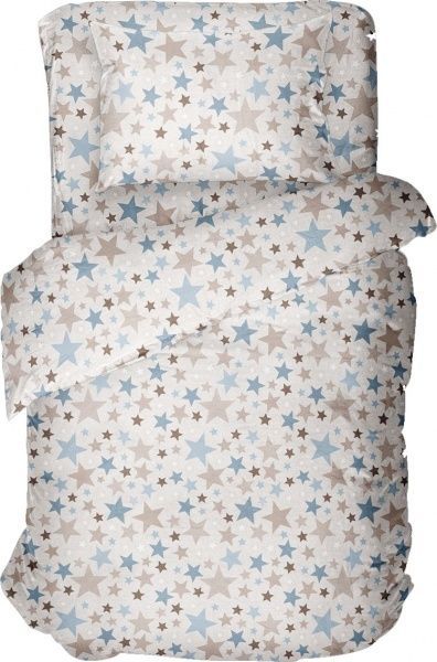 Комплект постільної білизни Україна Зірочки бежевий із малюнком 