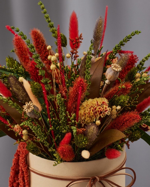 Цветочная композиция Floretta в шляпной коробке Цветочный сюрприз 25x40 см