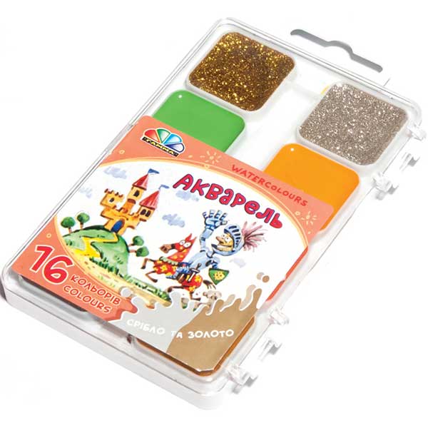 Фарби акварельні Веселі друзі 16 кольорів 312066 Гамма