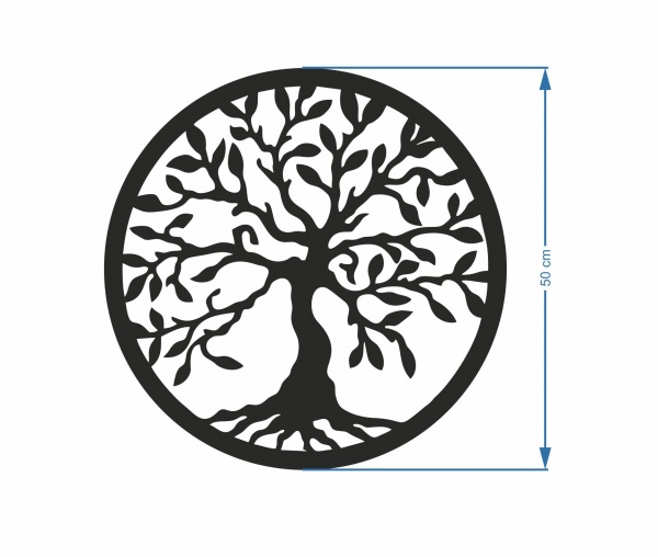 Панно декоративное STEEL CHARACTER ДЕРЕВО-КОЛО (497,5х497,5х1,2) 50x50 см черный 