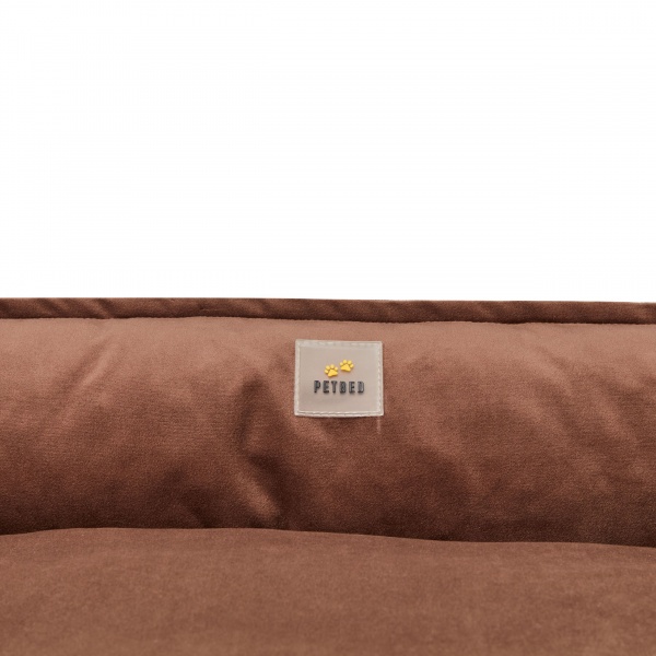 Лежак PETBED Velor Комфорт XL 110x70x27 см коричневый