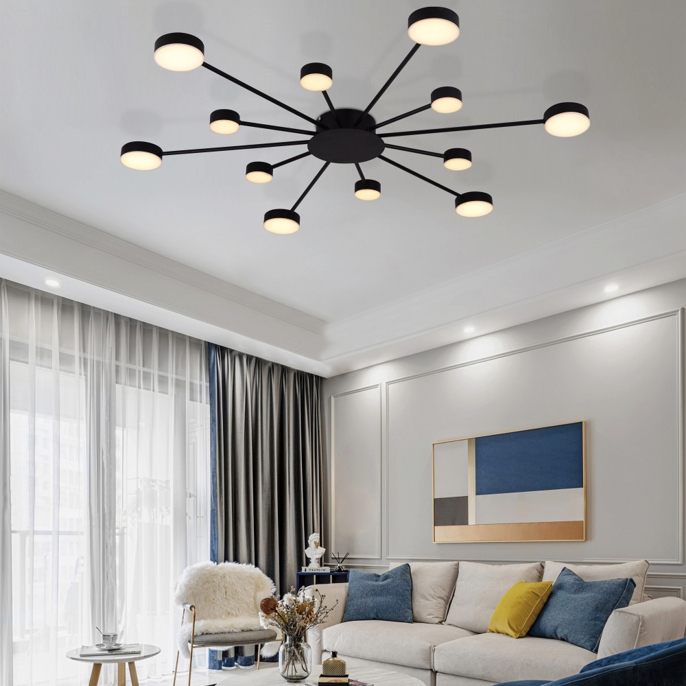 Люстра Miorro LED Foresta 12x6,3 Вт LED-модуль чорний 51-313-004