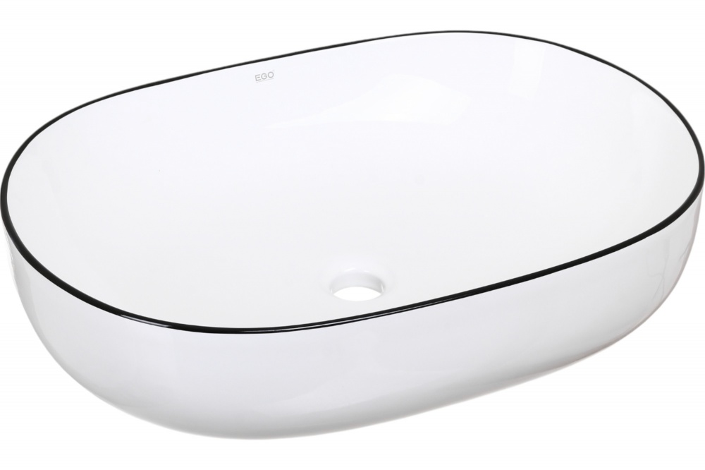 Умивальник EGO BLACK LINE на стільницю овальний 60х41,5х13,5 см