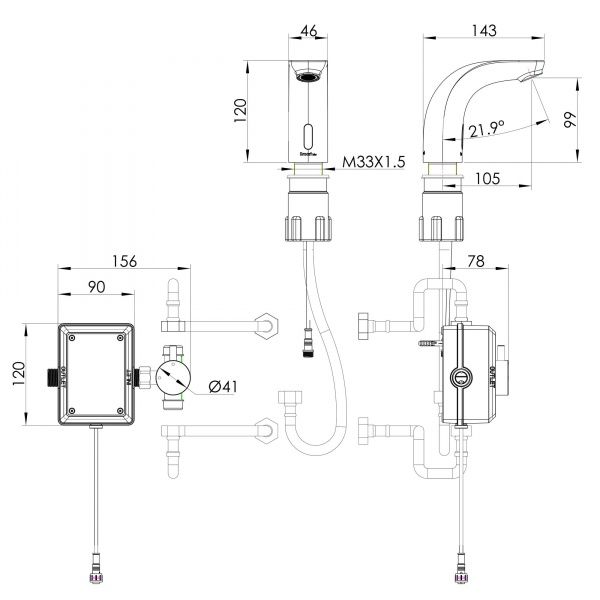 Смеситель для умывальника Imprese KROK SE электроника 5500