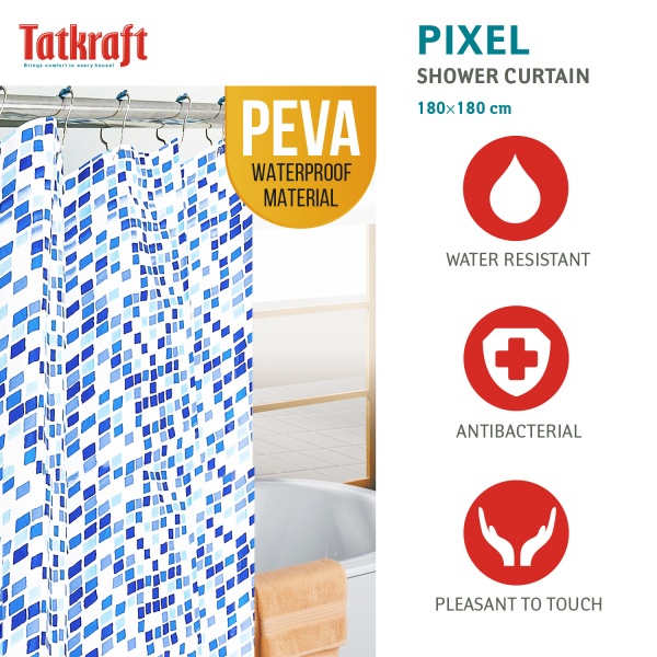 Штора для душа Tatkraft Pixel