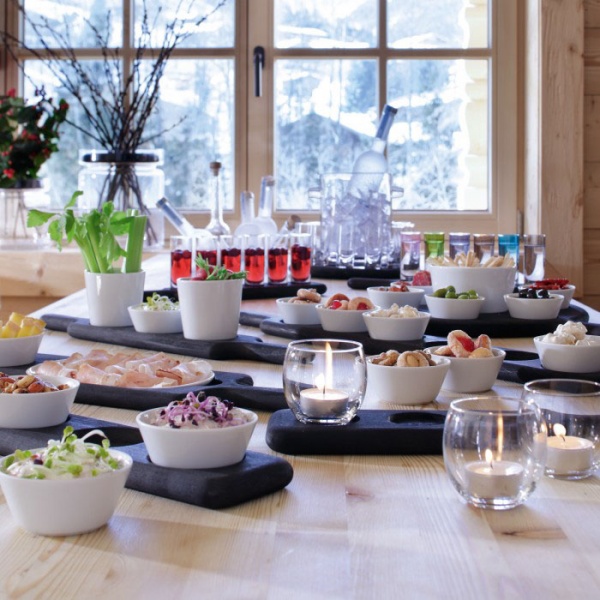 Набір піал на чорній підставці Paddle P216-01-517 LSA 