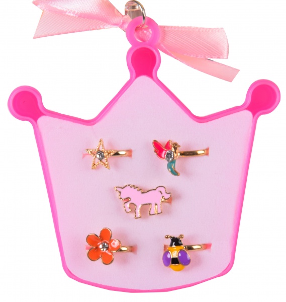 Набор детских колечек Корона 5 шт./уп. KB2123 (ассортимент)