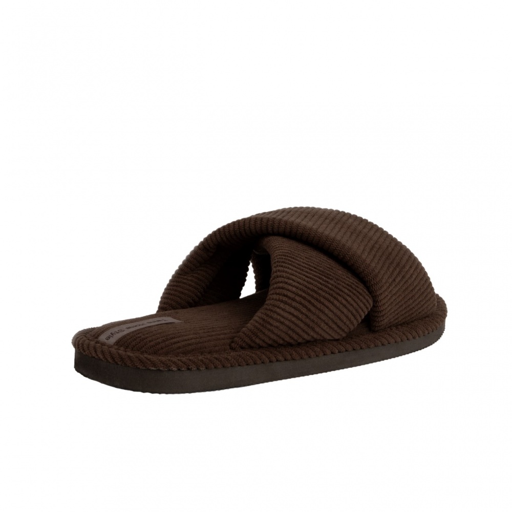 Тапки домашние Twins HS-VL вельвет Х 12465 р.36/37 шоколадный