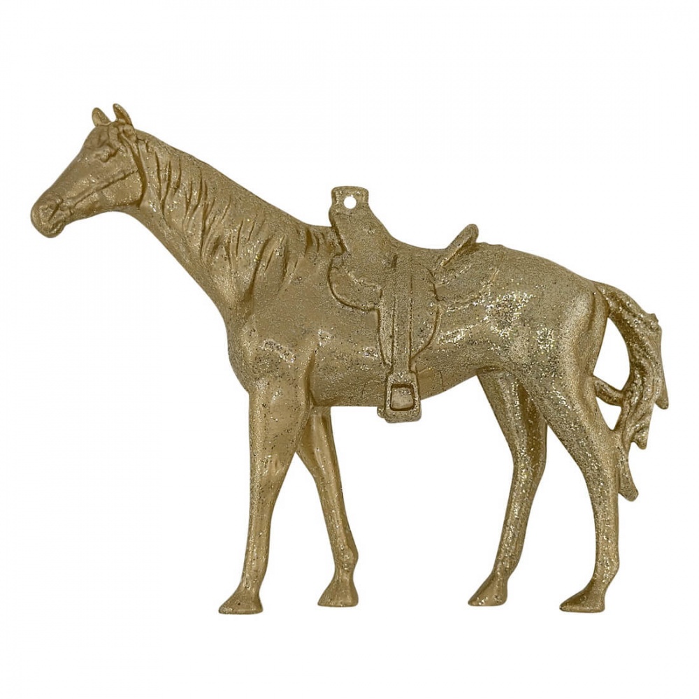 Украшение новогоднее MIS LT Лошадь 10 см золотой