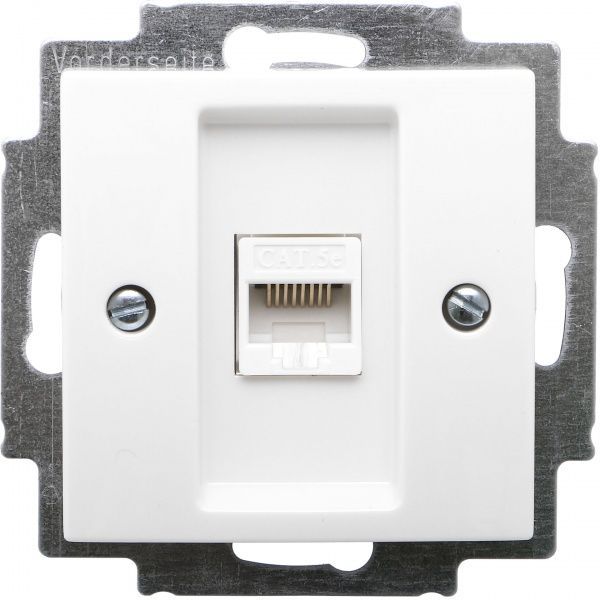 Розетка комп'ютерна + телефонна ABB Basic 55 білий 2561-94-507 DIY