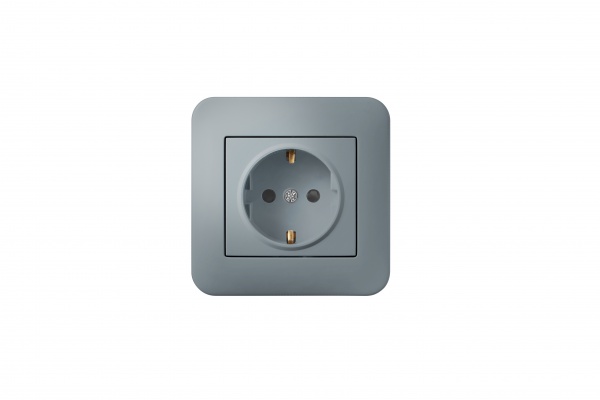 Розетка с заземлением Hausmark Luno IP20 серебро 709-4343-124B