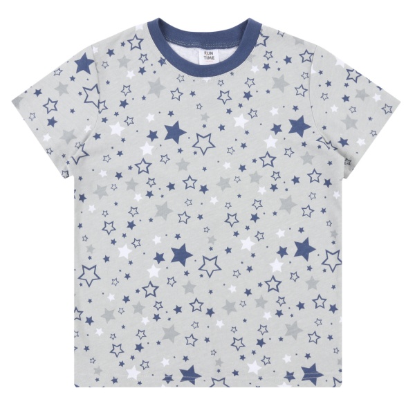 Пижама детская для мальчиков Funtime Звездочки р.98 серый с синим 