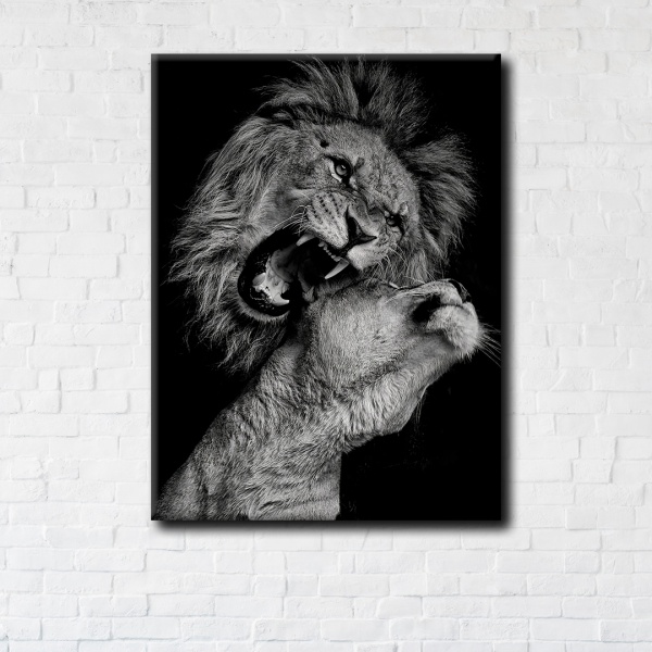 Постер Family of Lions 50x65 см Brushme 