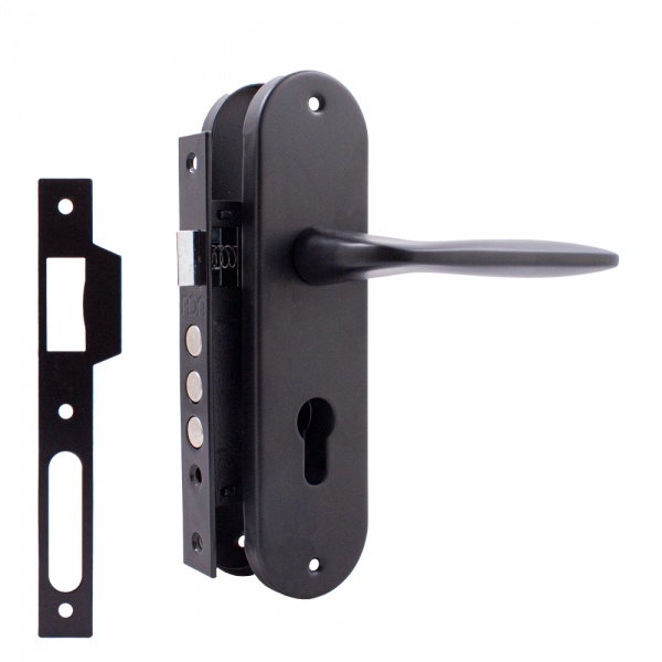 Комплект фурнитуры цилиндровый RDA Uno 62 мм матовый черный без петель